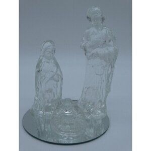 Nativity Glass Cystaled Christmas Nativity Glass Set of 4 Joseph Mary Jesus